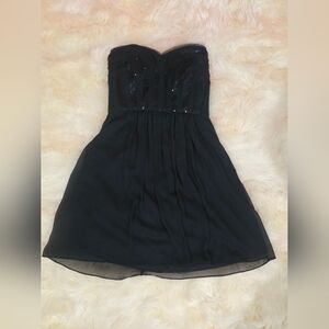 BCBG Paris Strapless Black Dress Size 8 Ladies Sequin Mini Cocktail Dress
